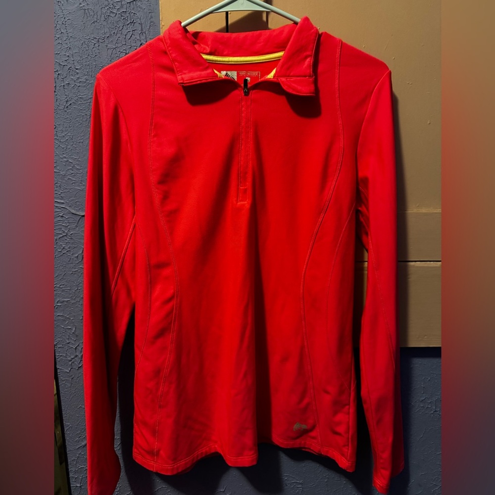 Women's Red Quarter-Zip Top